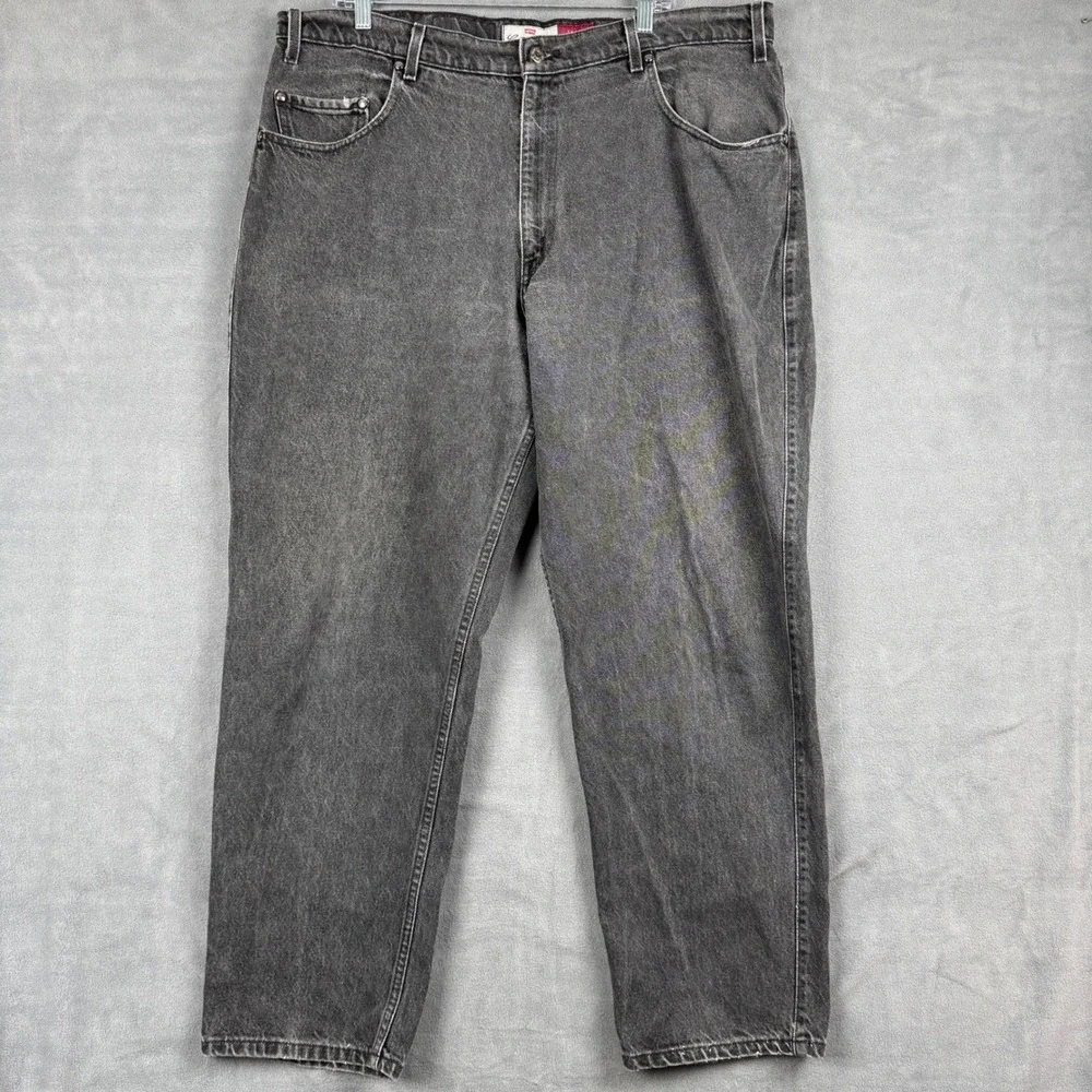 Levi Strauss Signature 545 Loose Fit Jeans Mens 40x28 Black Straight Orange Tab